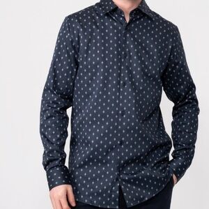 Men's Navy Polka‎ Dot Shirt
